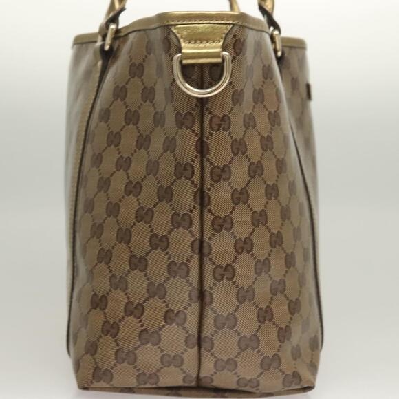 GUCCI GG Crystal Tote Bag Coated Canvas Beige Gold - Picture 5 of 12